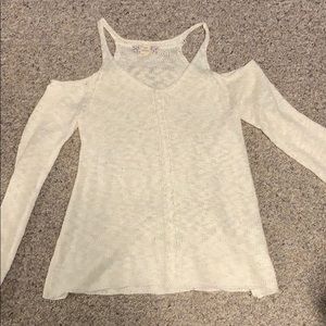 Pink republic white long sleeve, cut out shoulders